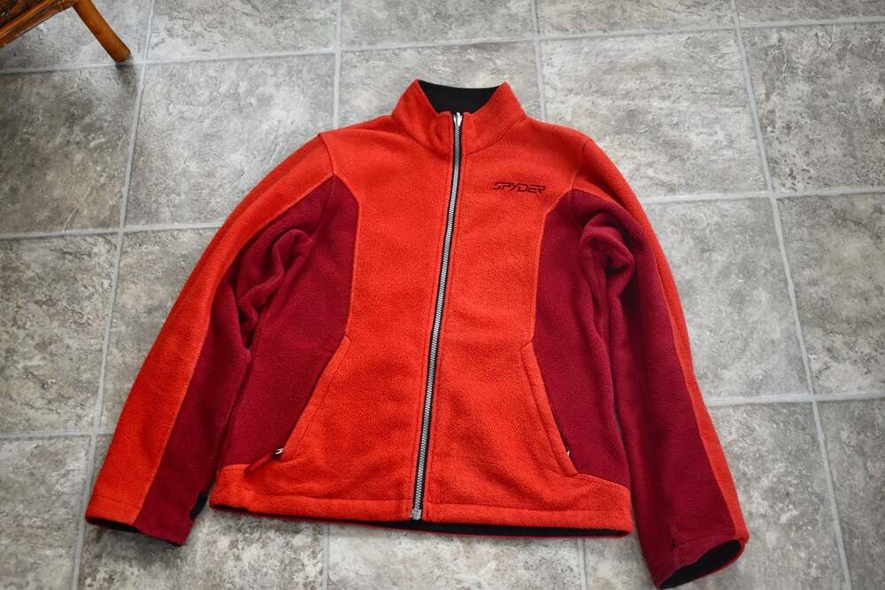 Spyder OrangeFleece Jacket Full Zip Fleece Zip Pockets Sz L